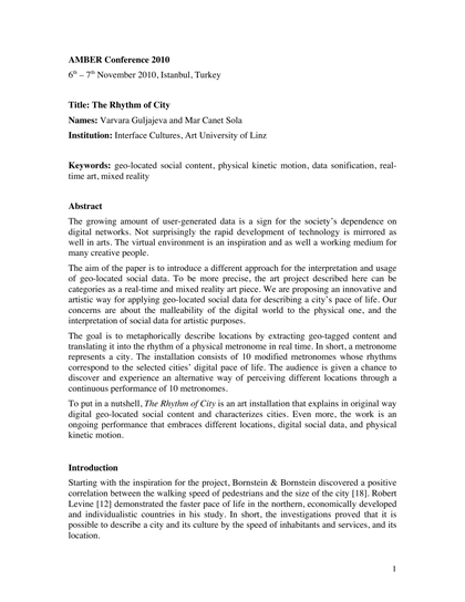 Thumbnail for The Rhythm of City